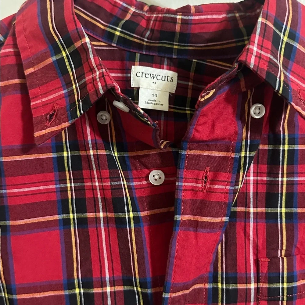 EUC Crewcuts Plaid Long Sleeve Button‎ Down Shirt size 14